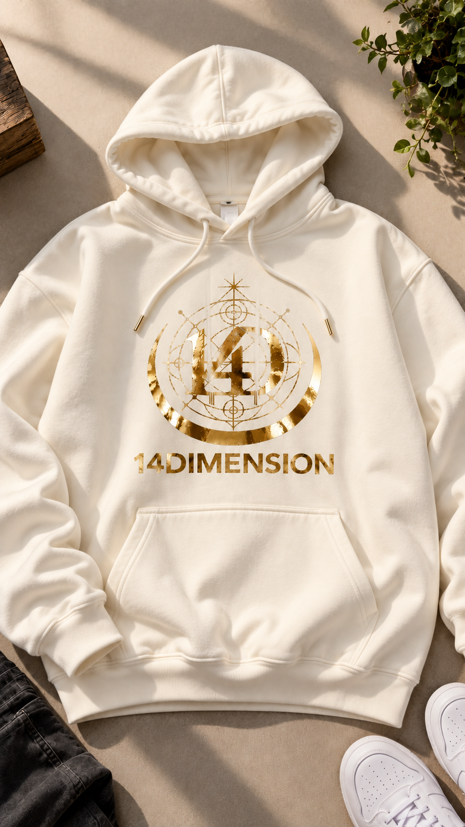 Sudadera con capucha blanca divina
