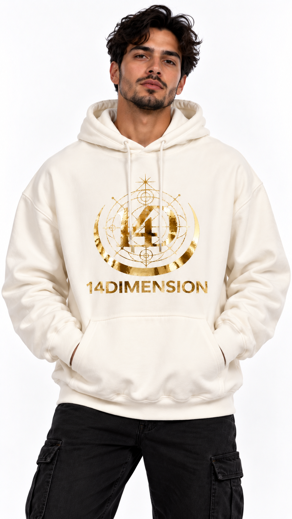 Sudadera con capucha blanca divina