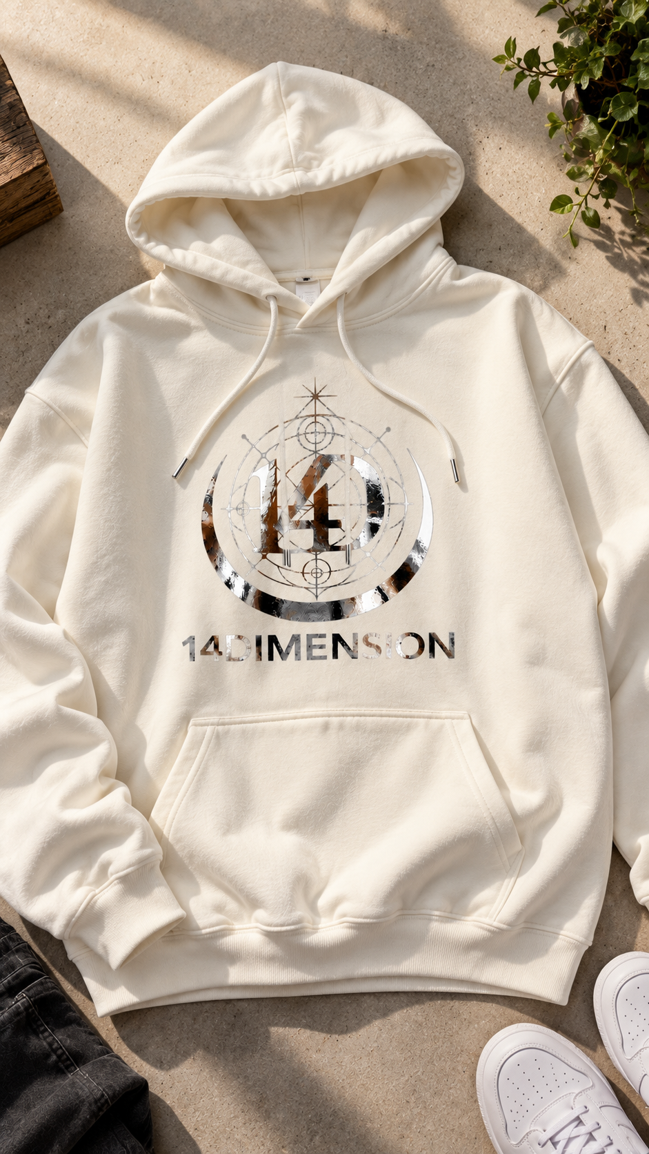 Sudadera con capucha blanca divina