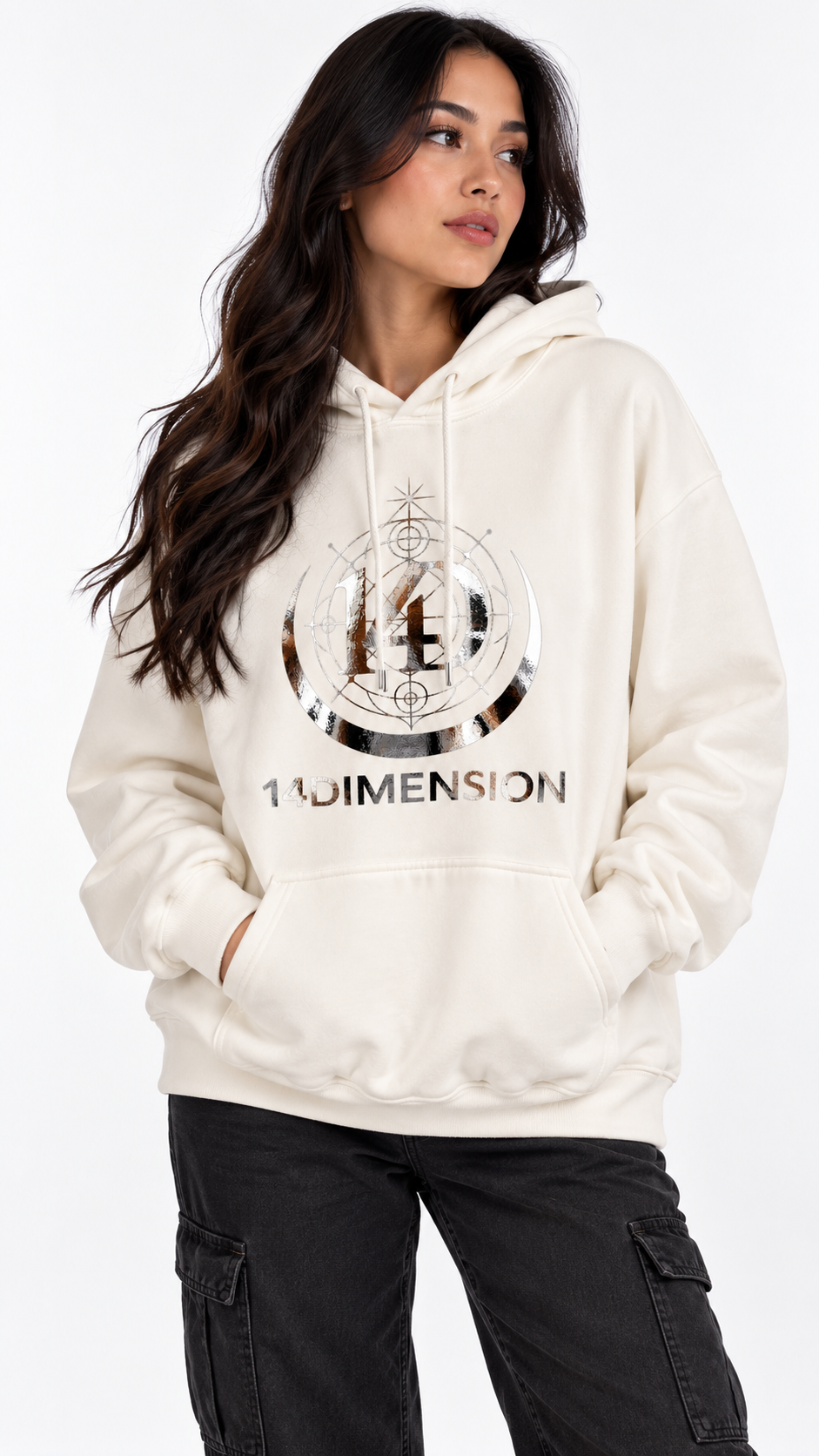 Sudadera con capucha blanca divina