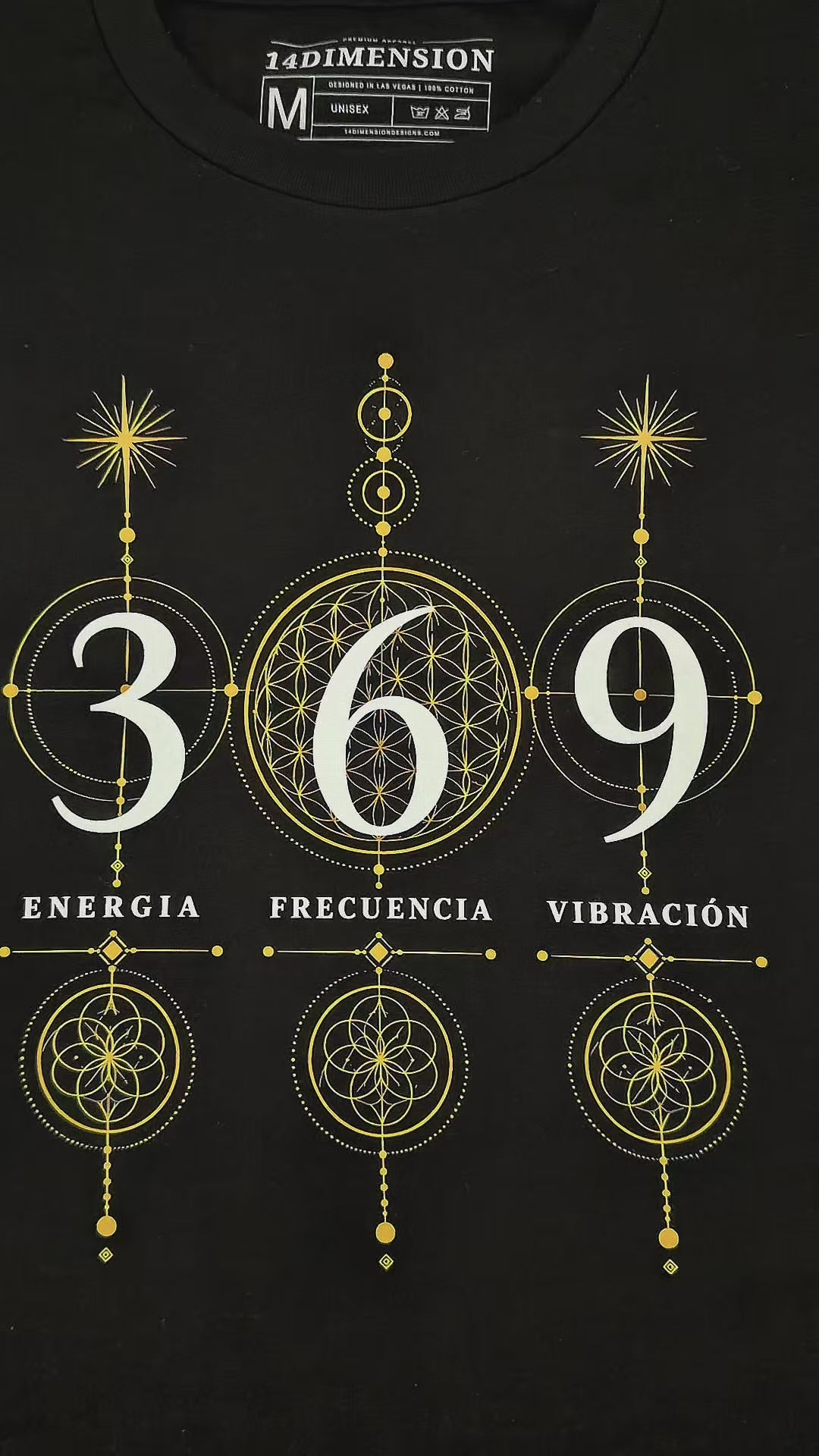 369 Sacred Geometry Tee — Energía, Frecuencia y Vibración Unisex